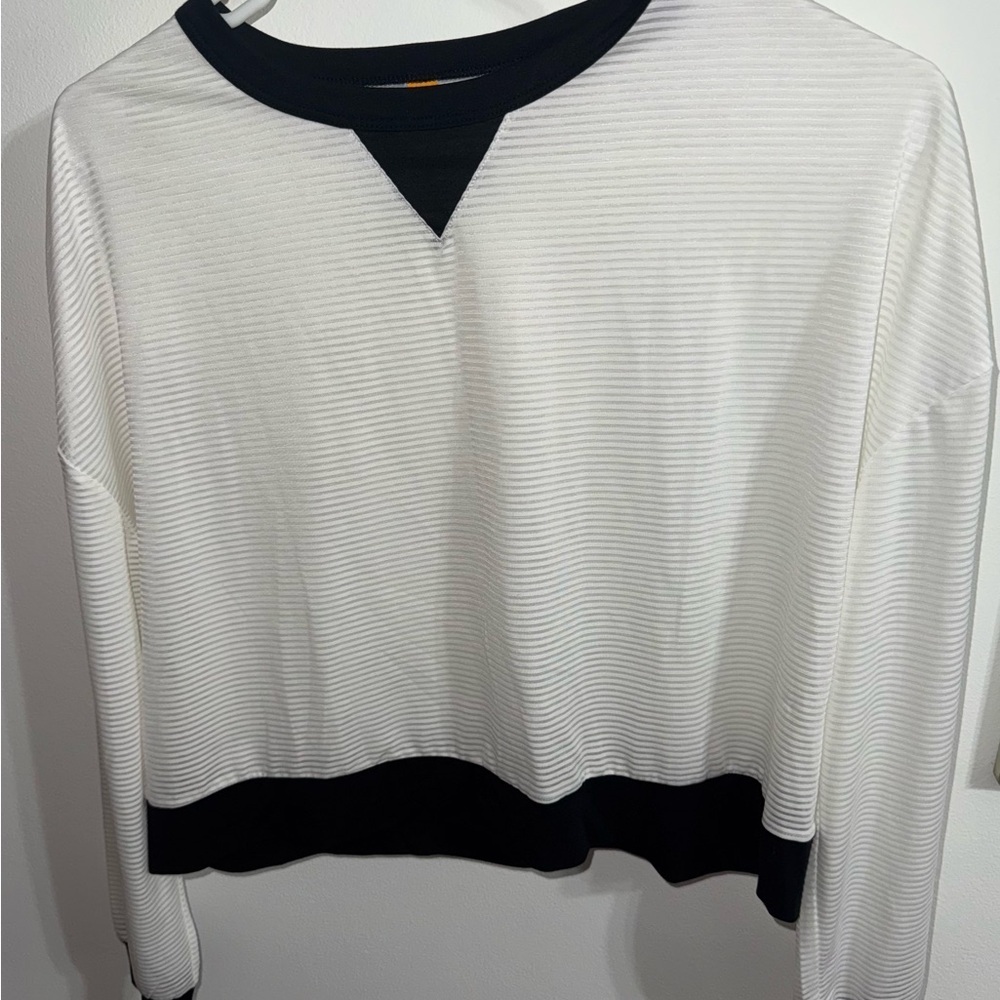 Striped Black and White Long Sleeve Top